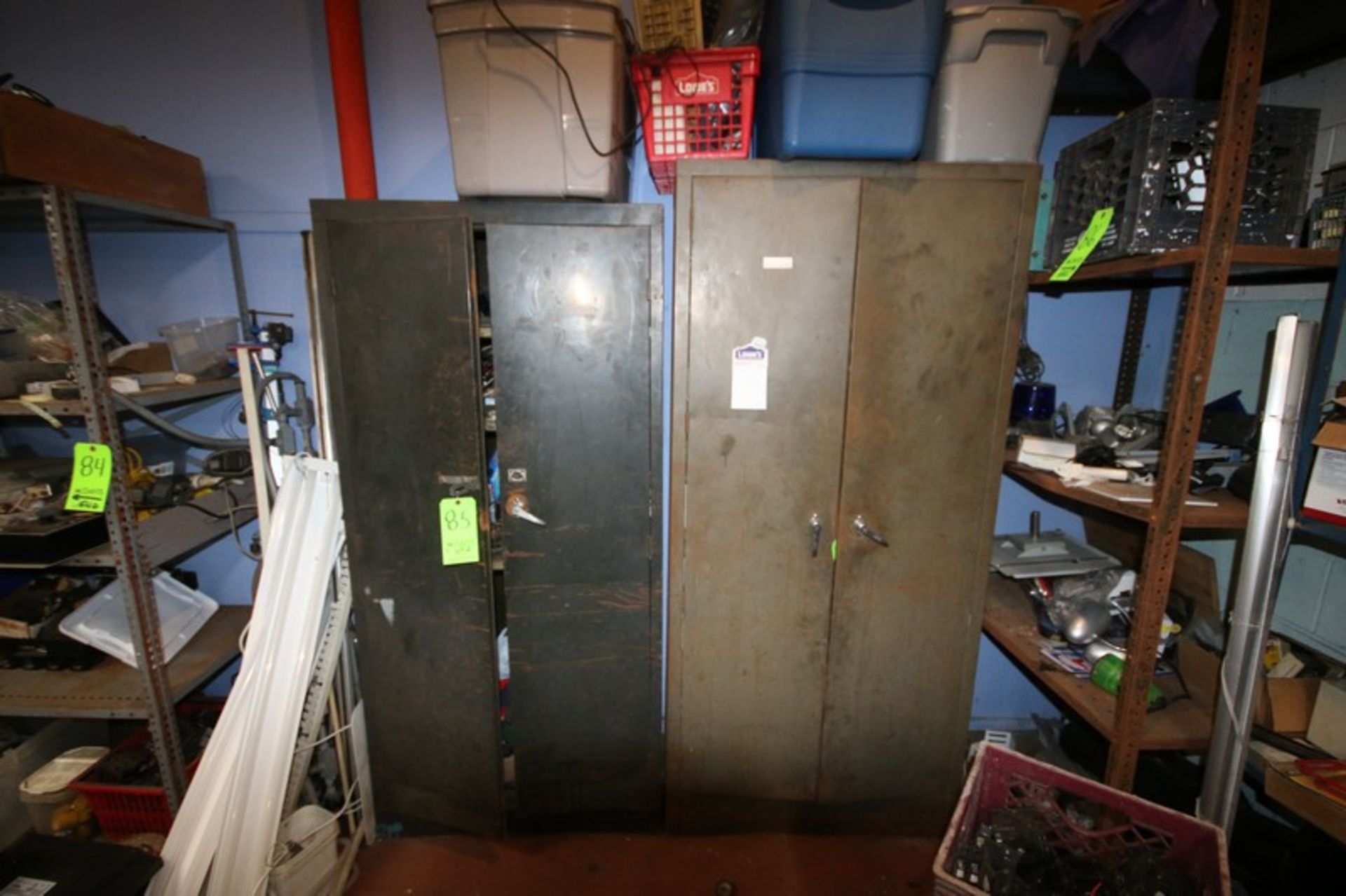 (2) Double Door Cabinets with Contents, Includes Assorted Electrical, Hardware, & Other Contents (