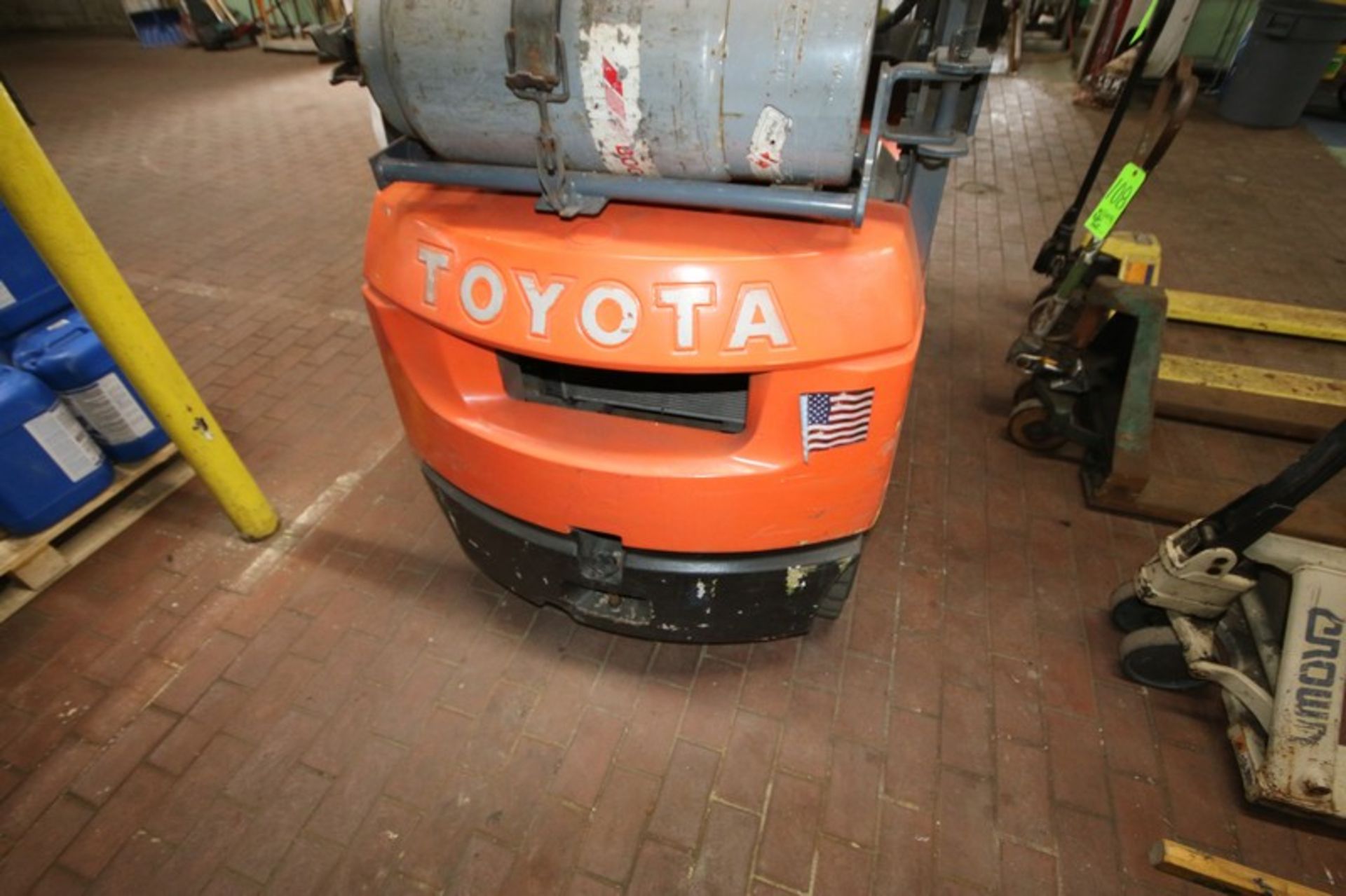 Toyota 6,000 lb. Sit-Down Propane Forklift, M/N 7FCU15, S/N 63030, with 2-Stage Mast & Side Shift, - Image 8 of 8