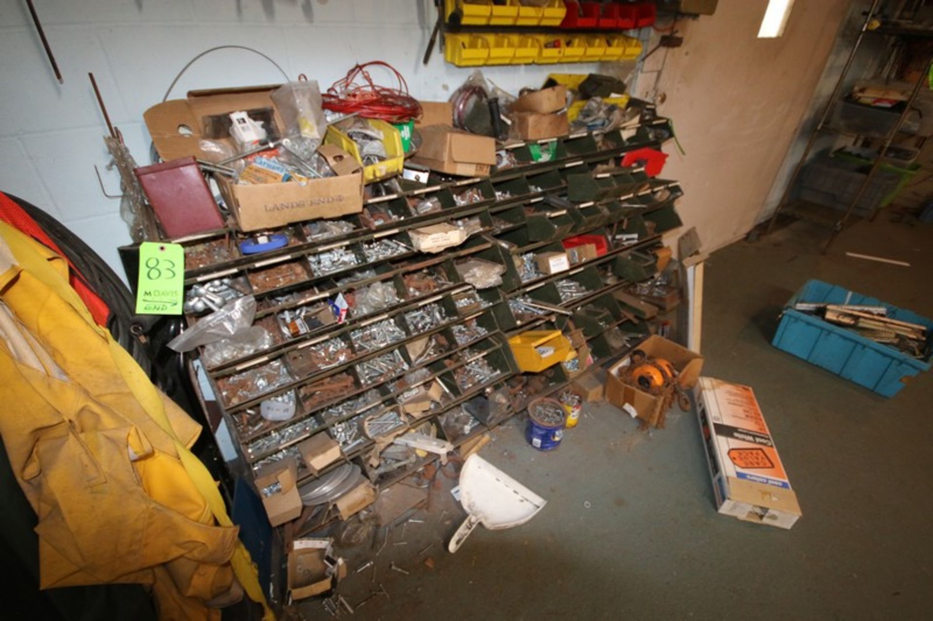 (2) Hardware Holders with Assorted Hardware, Nuts & Bolts, Includes “Come Along”(LOCATED IN