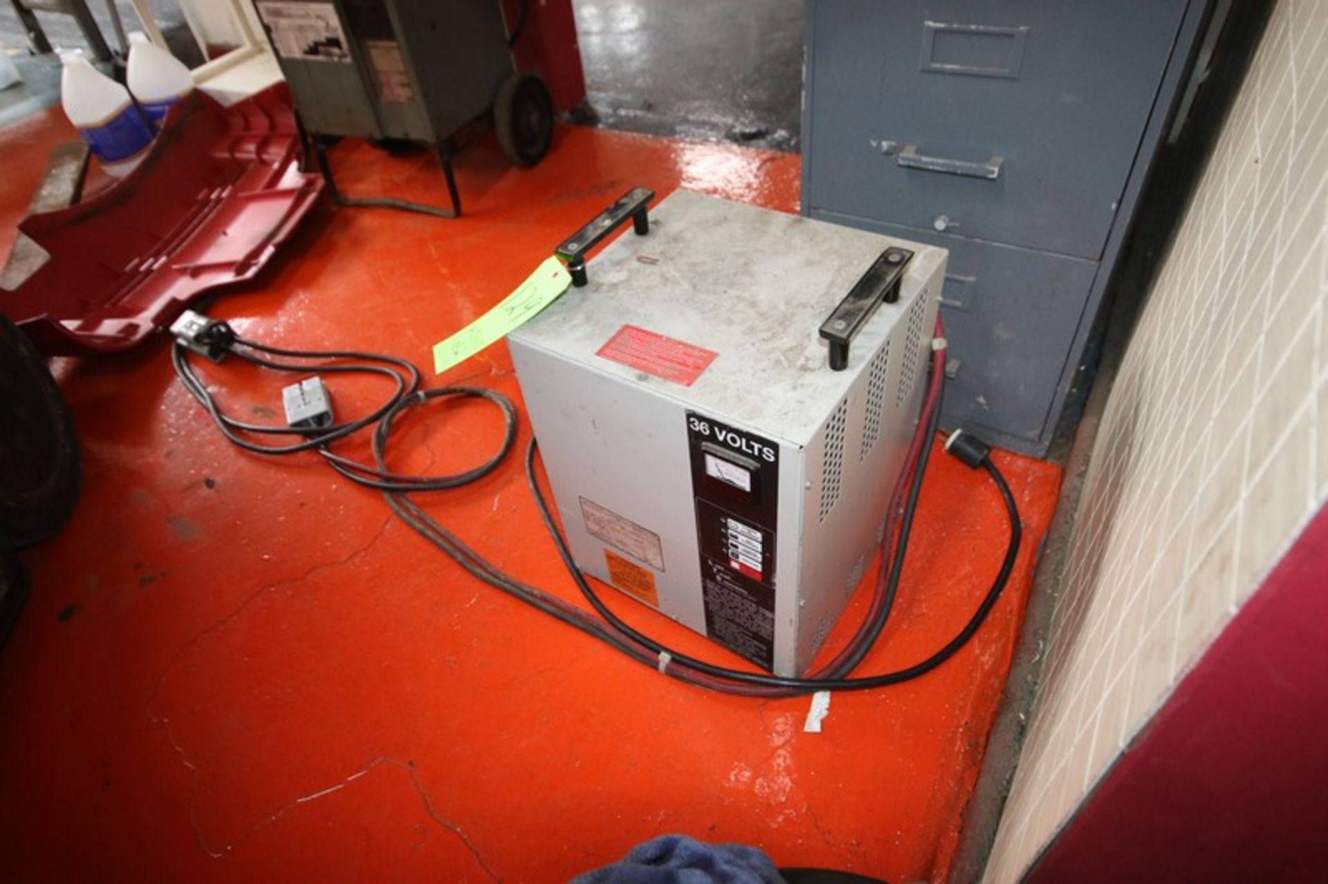 (2) Forklift Battery Chargers, 1- Hobart Accu-Charger, Mounted on Wheels, 1-36 Volt Battery - Image 2 of 4