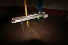 Straight Section of Conveyor, Aprox. 6 ft. 8” L with Aprox. 11” W Belt, Mounted on Legs (LOCATED