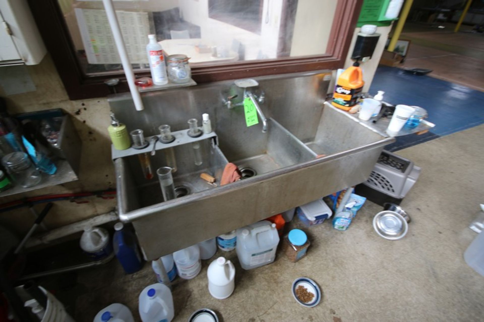 (3) Bowl S/S Sink, Overall Dims.: Aprox. 6 ft. L x 13” W x 18” H, Mounted on Legs (LOCATED IN - Image 2 of 2