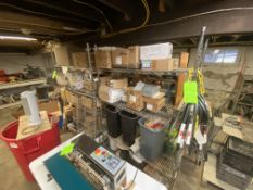 Contents of (2) Shelving Units, with Dayton Rubber Belts, Electrical Supplies, and Other Contents