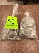 (2) BAGS OF NEW S/S CLAMPS, 1-1/2" AND 2" APPROX. 20 CLAMPS