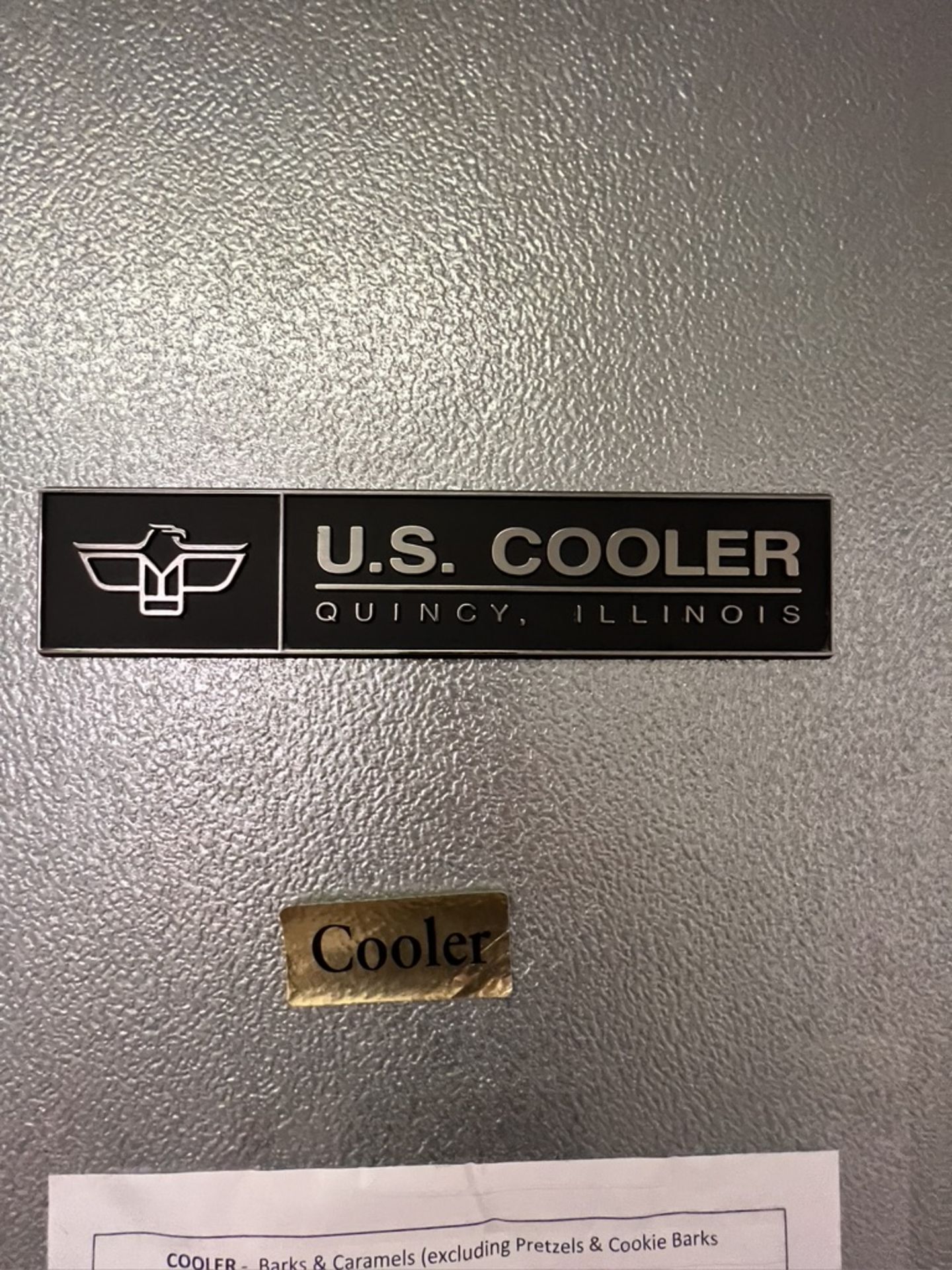 US COOLER WALK-IN COOLER DOOR, INCLUDES HEAT CRAFT EXAPORATIVE BLOWER, MODEL ACM052AE, S/N - Image 2 of 5