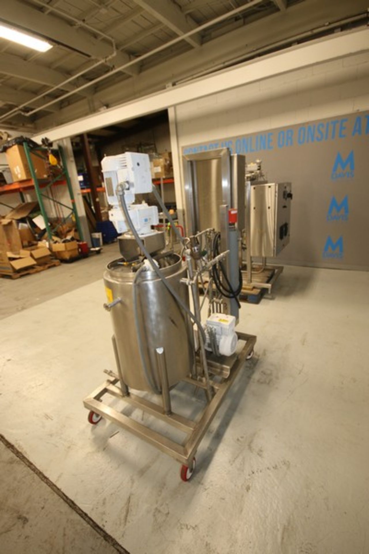 Self contained electric heated stainless steel chocolate process skid, With approximately 100 gallon - Image 7 of 11