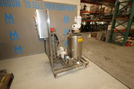 Self contained electric heated stainless steel chocolate process skid, With approximately 100 gallon