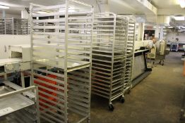 Rack with 28 slots and (17) 18" x 26" baking trays