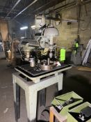 Walker Turner Pedestal Drill Press, with Material Table, Mounted on Frame (LOCATED IN PITTSBURGH,