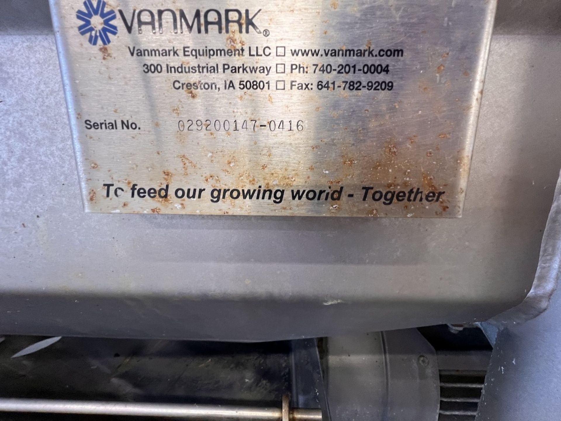 VANMARK HORRIZONTAL ABRASIVE PEELER / SCRUBBER, S/N 029200147-0416 - Image 4 of 15