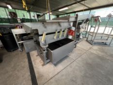 OLNEY DESTONING LINE, INCLUDES GJ OLNEY 9'' L X 12" W X 70" H VIBRATORY INFEED CONVEYOR, MODEL 12