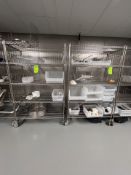 (2) WIRE RACKS ON CASTERS