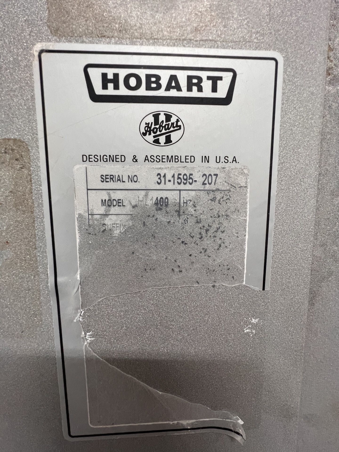 HOBART MIXER, MODEL HL400, S/N 31-1595-207 - Image 6 of 7