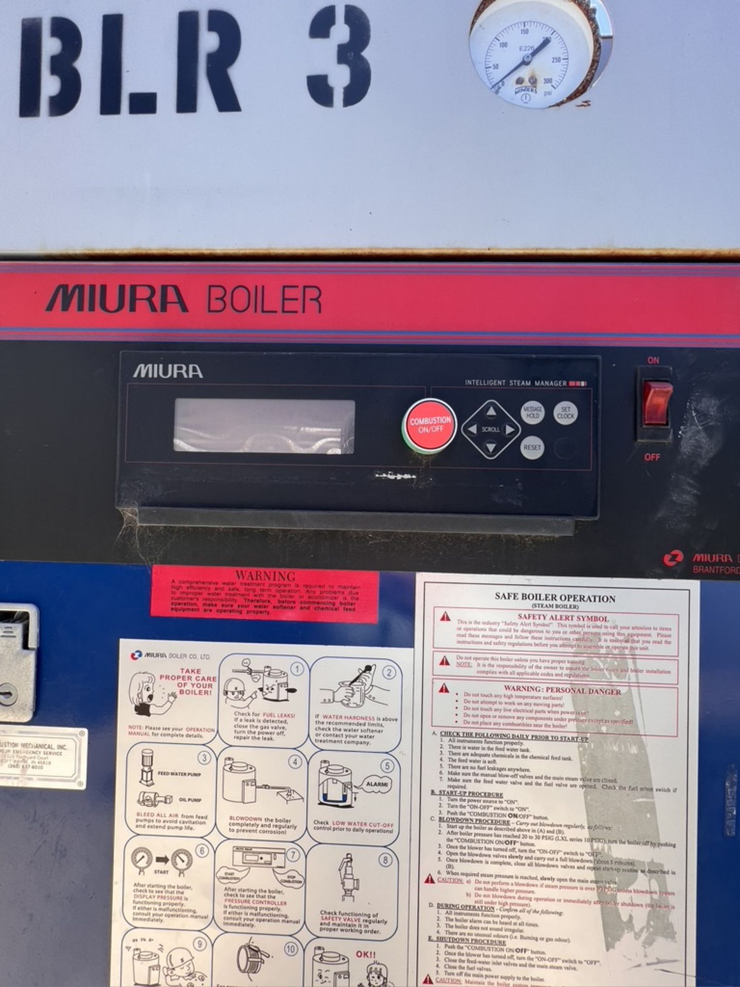 2007 MIURA BOILER, S/N 0735S3321, 200 PSI, 273 SQ FT, 400 DEGREE F, 250,000 BTU/H, LEESON 25-HP - Bild 4 aus 6