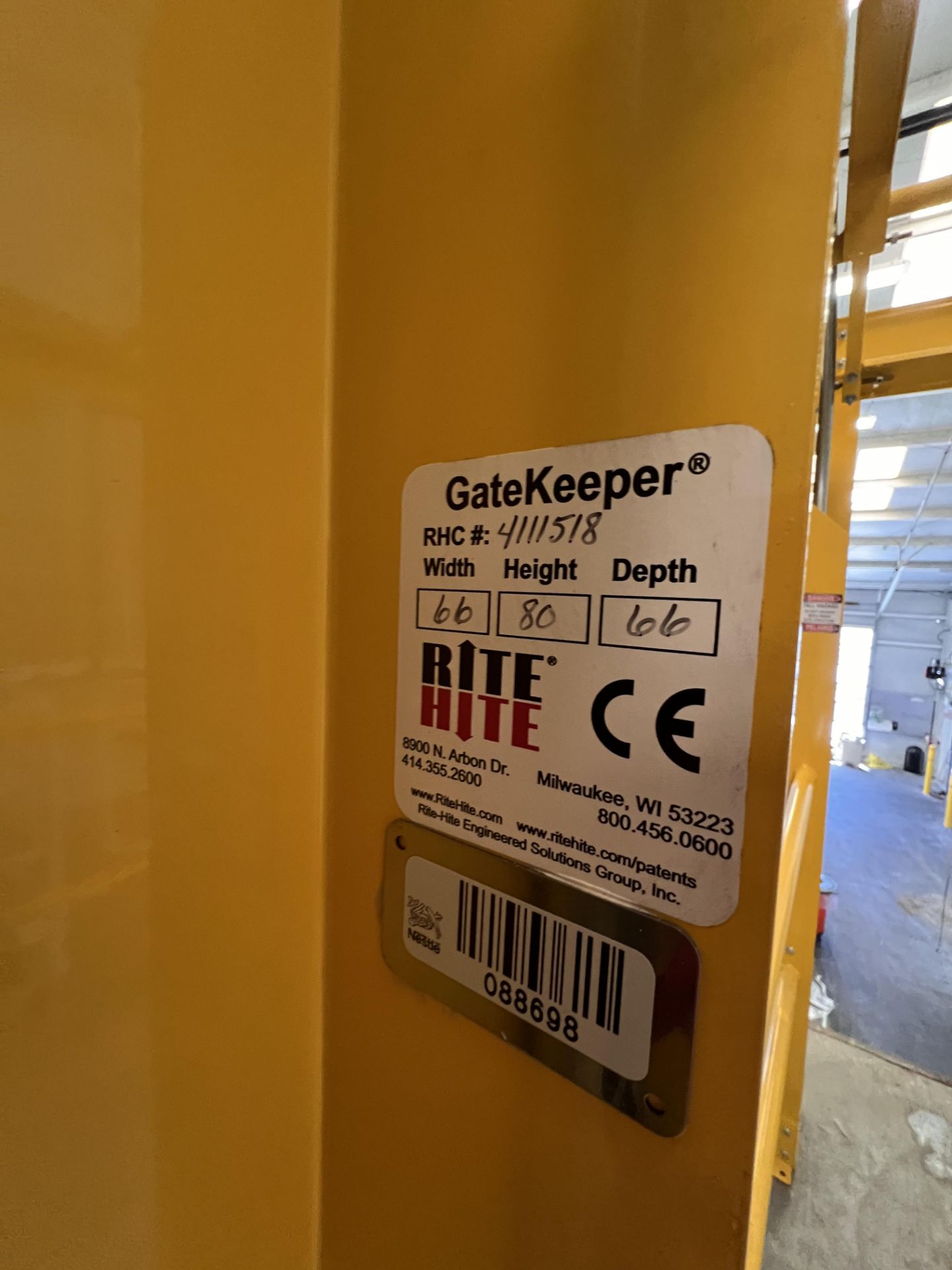 GATEKEEPER MEZZANINE SAFETY GATE, 66X80X66 WIDTH X HEIGHT X DEPTH - Image 3 of 4