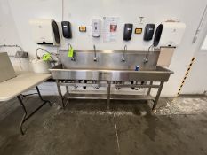 SANI-LAV APPROX. 80 INCH L SINK WITH (4) FAUCETS, WATER HEATER TANK