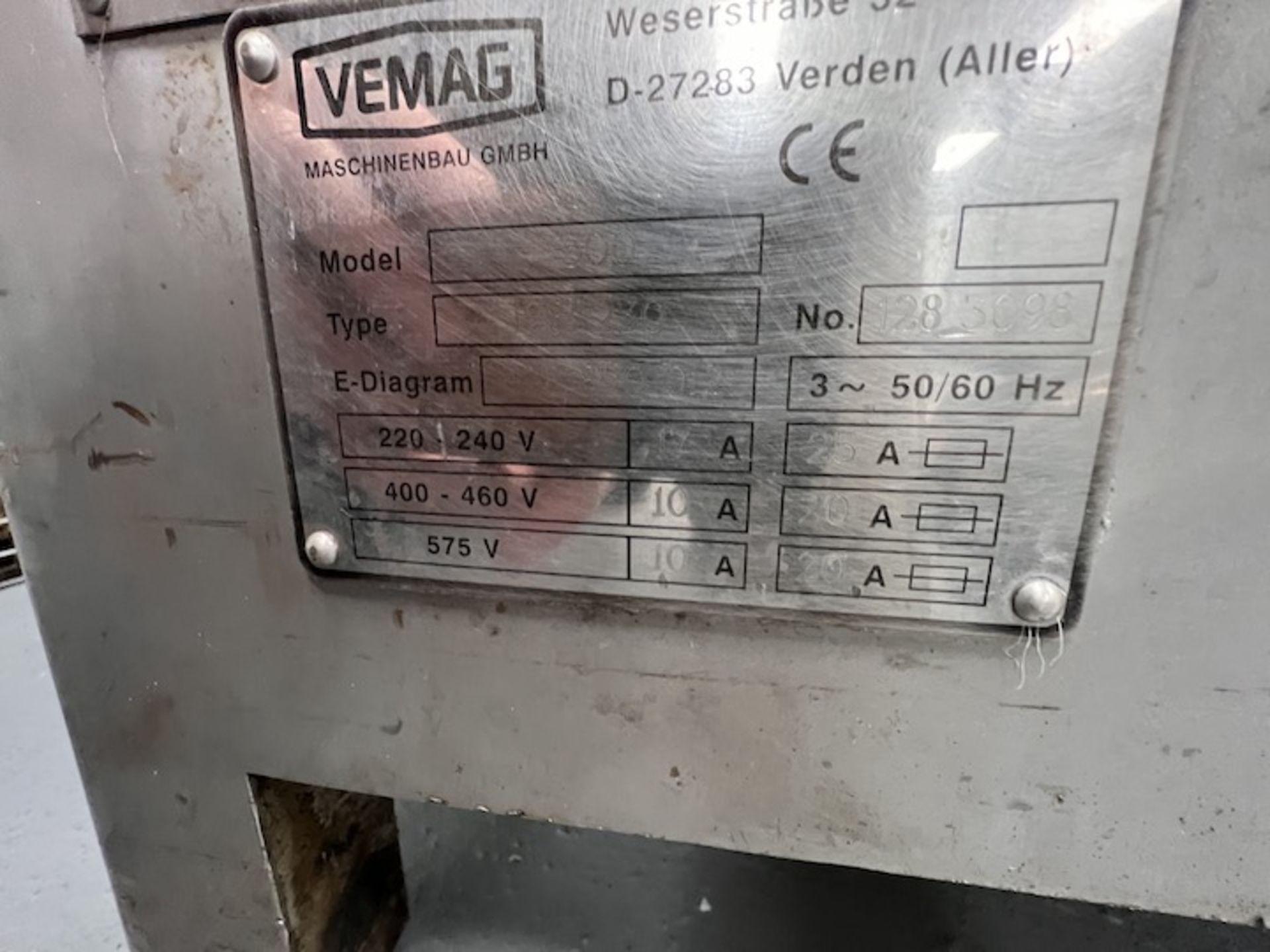 VEMAG VACUUM FILLER, MODEL 500, TYPE 128/230, S/N 1283098 - Bild 9 aus 15