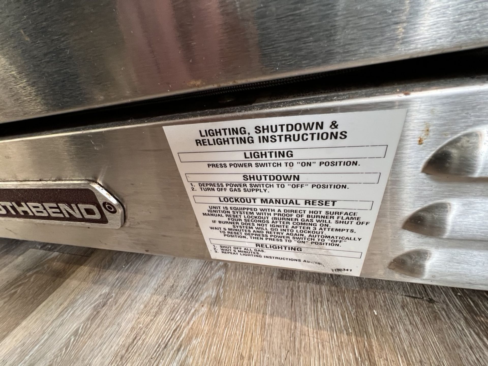 SOUTHBEND NAT GAS OVEN, MODEL TVGS/12SC, S/N 17D62289 - Image 5 of 6