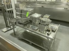 Lot of Assorted S/S Cheese Molds, with (2) S/S Buckets, Aprox. 5 ft. L x 5 ft. W x 23-1/2” H (