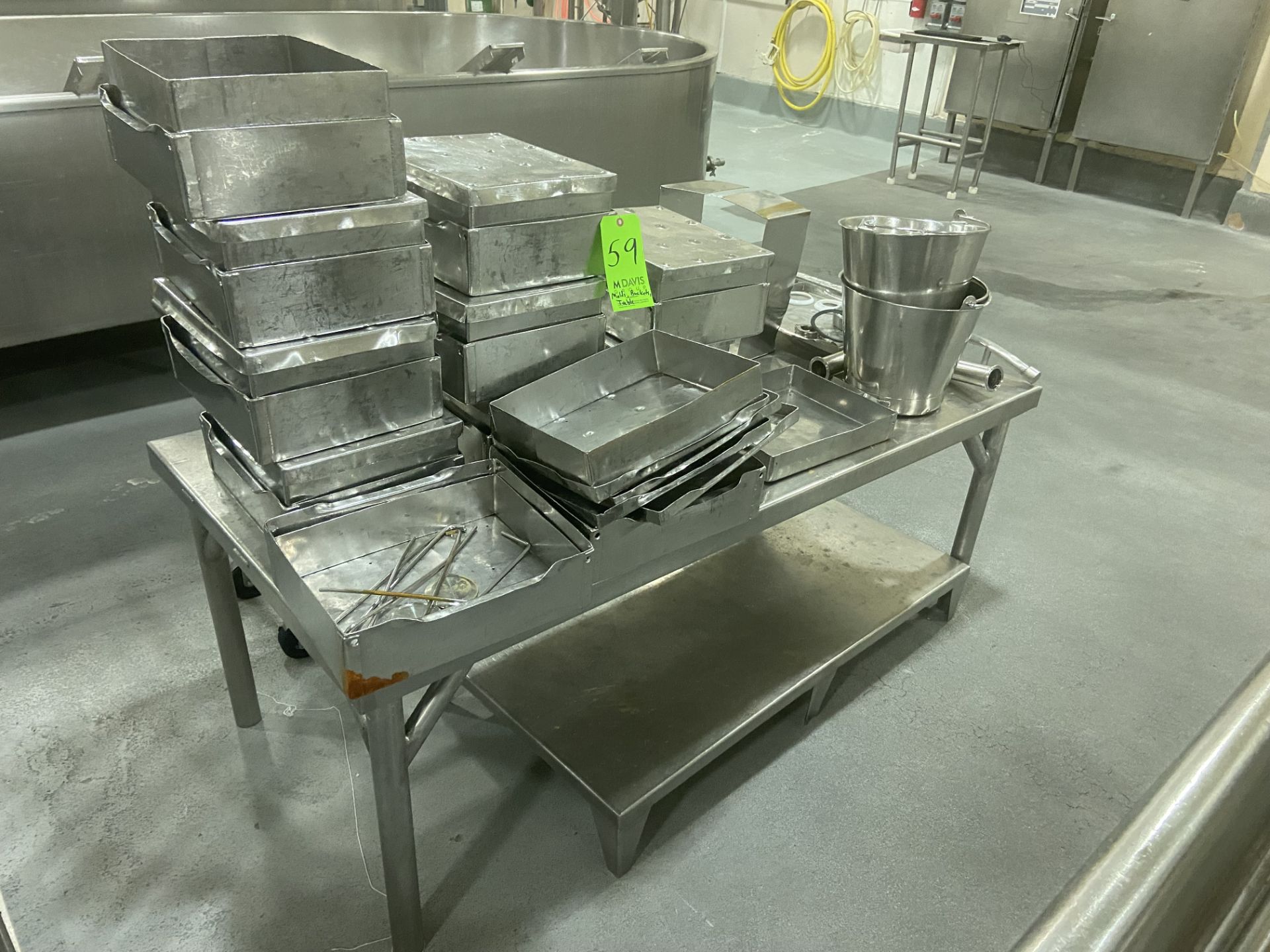 Lot of Assorted S/S Cheese Molds, with (2) S/S Buckets, Aprox. 5 ft. L x 5 ft. W x 23-1/2” H ( - Image 2 of 3