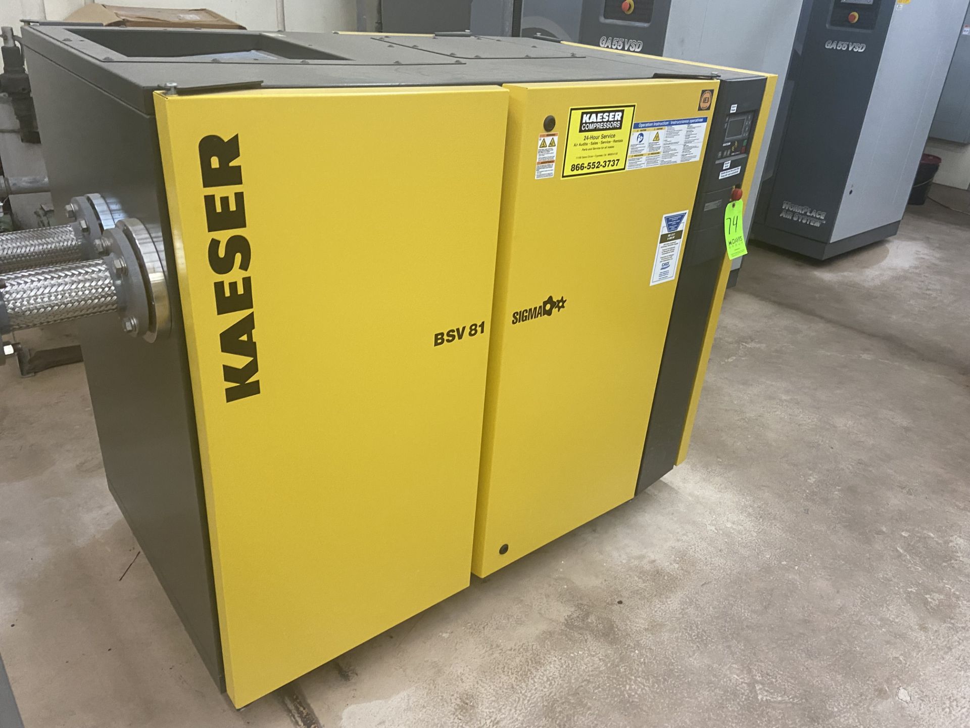 2021 Kaeser 20 hp Rotary Vacuum Screw Air Compressor, S/N 1019-7833546, 115 Volts, 3 Phases (LOCATED - Image 2 of 9