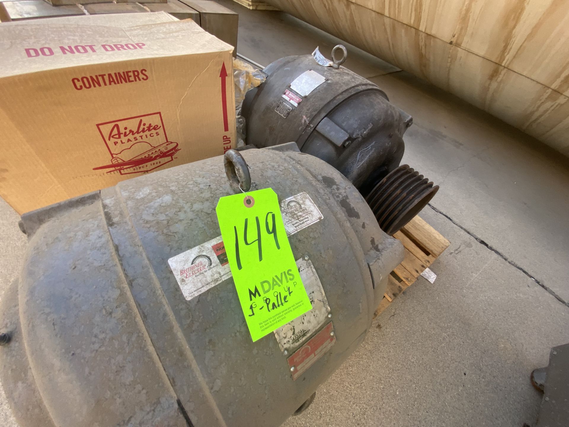 (1) 60 hp Motor, (1) 75 hp Motor, with (1) Box of NEW SPX Pump Parts (LOCATED IN SAN BENARDINO,