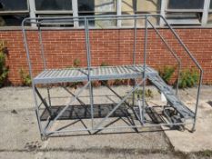 Qty (1) Rolling Platform with Stairs - 3 Stepped Rolling Platform - OAD: 95"L x 26"W x 70"H, Model