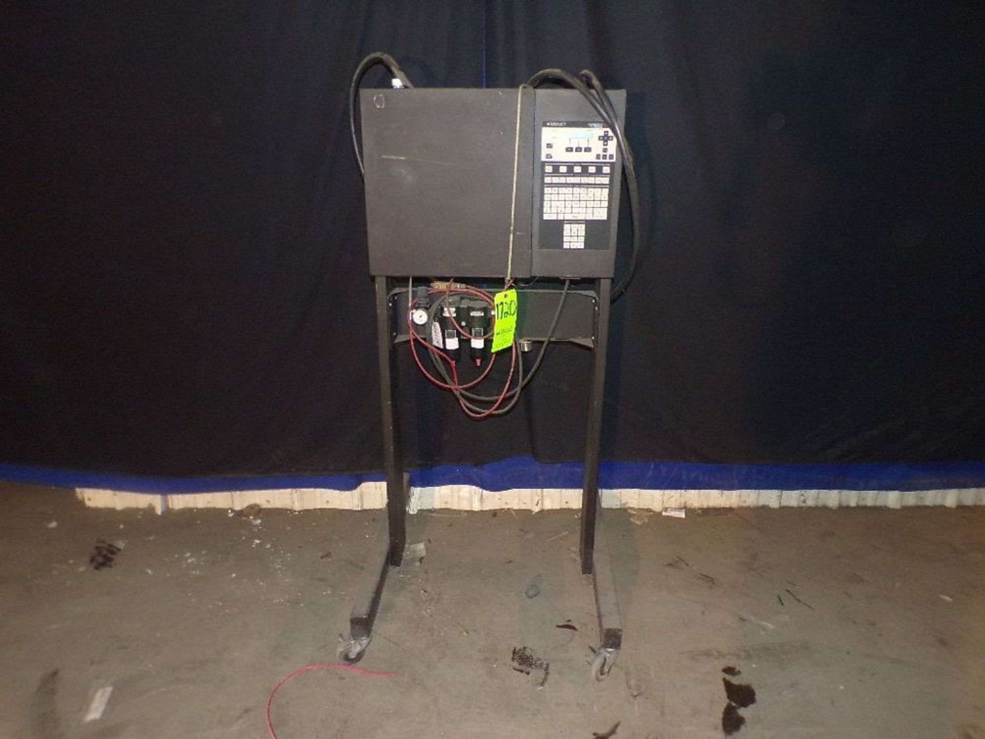 Qty (1) VideoJet 37e Ink Jet Coder - Painted steel cabinet and stand. - Equiped with remote - Image 4 of 7