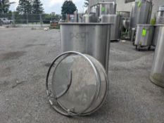 Qty (1) Stainless Steel 55 gallon Tank - SS Tank w/ clamp on lid. 24' D x 34' tall - No Bottom