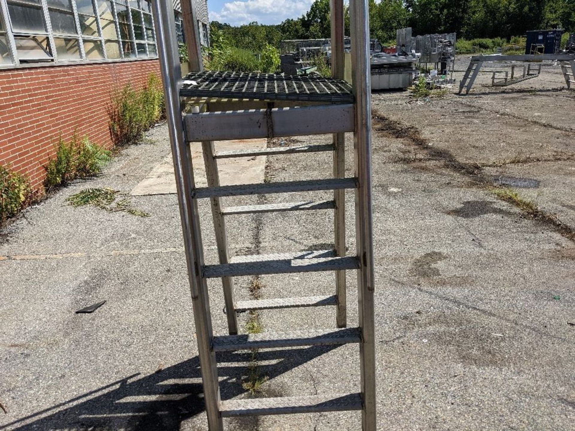 Qty (1) Conveyor Walk over Platform - All stainless steel construction - 5 steps each side - - Image 2 of 3