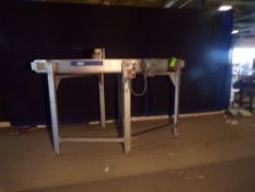 Qty (1) Transver Wide 90 degree Belt Conveyor - Belt Width: 36 in - Belt Centerline Radiuus: 36 in -