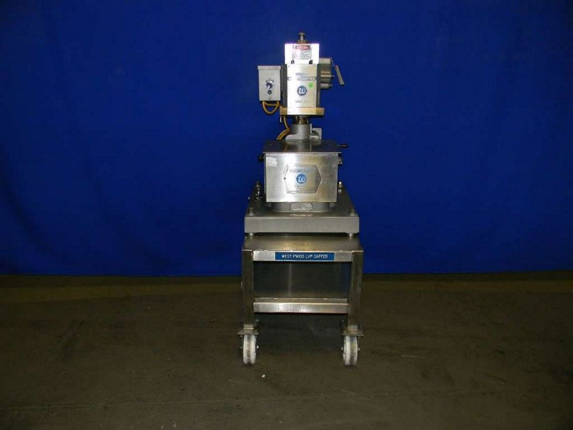 Qty (1) West Machine Pharmaceutical Grade Capping Machine - Stainless Steel unit on wheels - 1/3