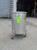 Qty (1) Stainless Steel Rolling Tank with lid - Dimensions 17.5 ' x 23 ' deep. - Approximately 25