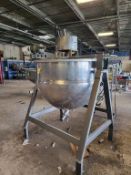 Qty (1) Lee Stainless Steel Jacketed Scrape Agitated Kettle 300 Gallon - Stainless Steel