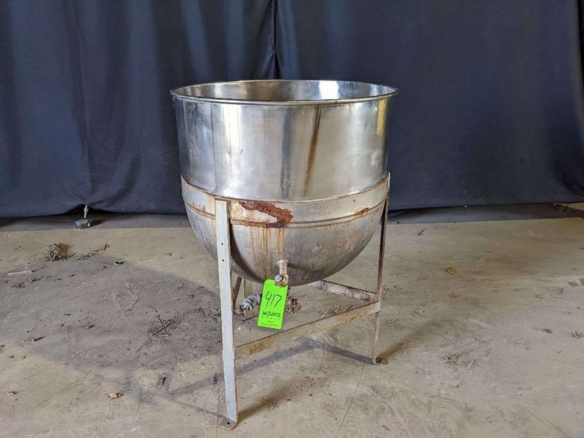 Qty (1) Stainless Steel Jacketed Kettle 90 Gallon - All Stainless Steel Construction - Half Jacket -