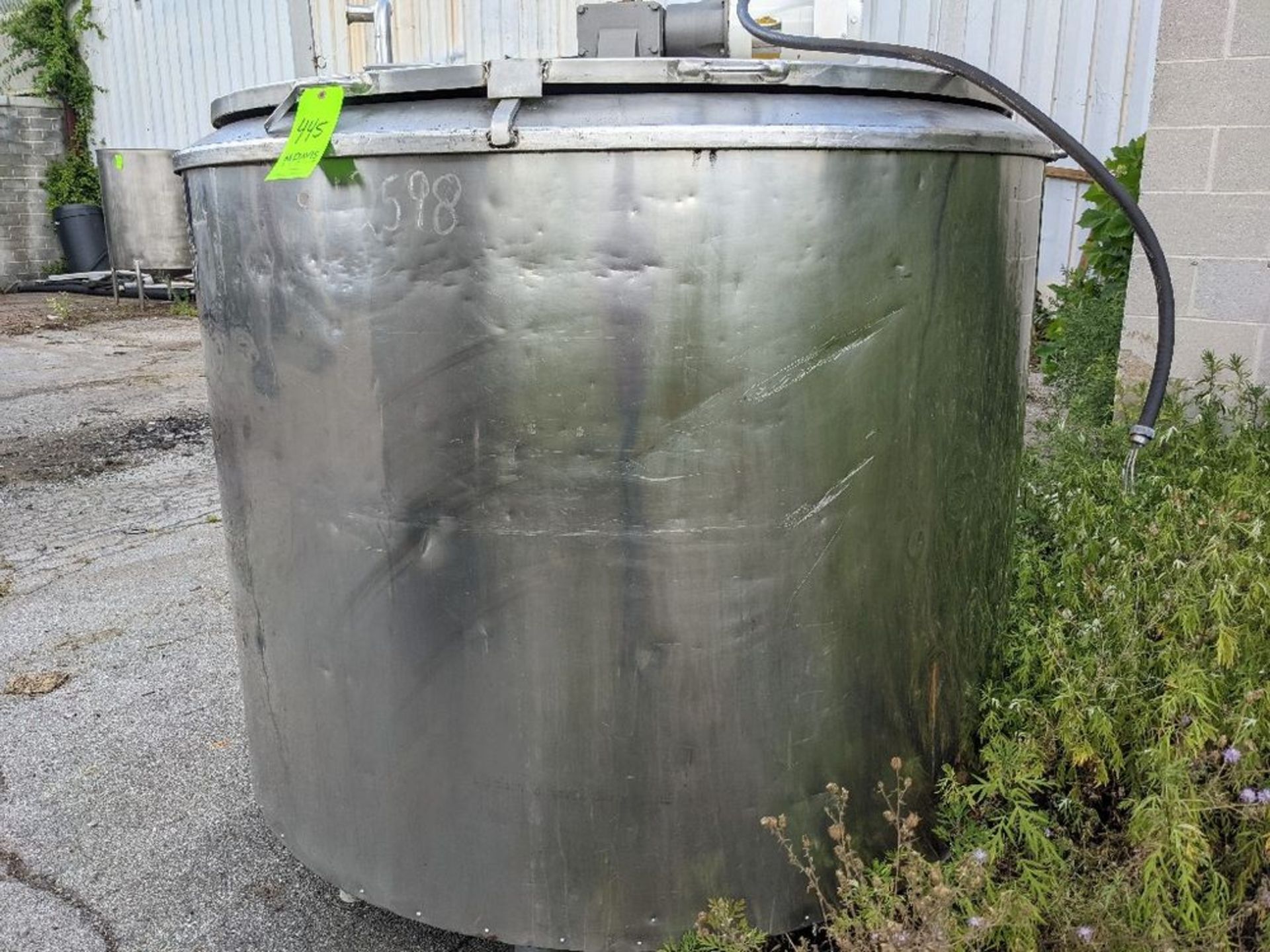 Qty (1) The Creamery Package Vertical Jacketed Stainless Steel Tank - 48' straight side x 60 inch