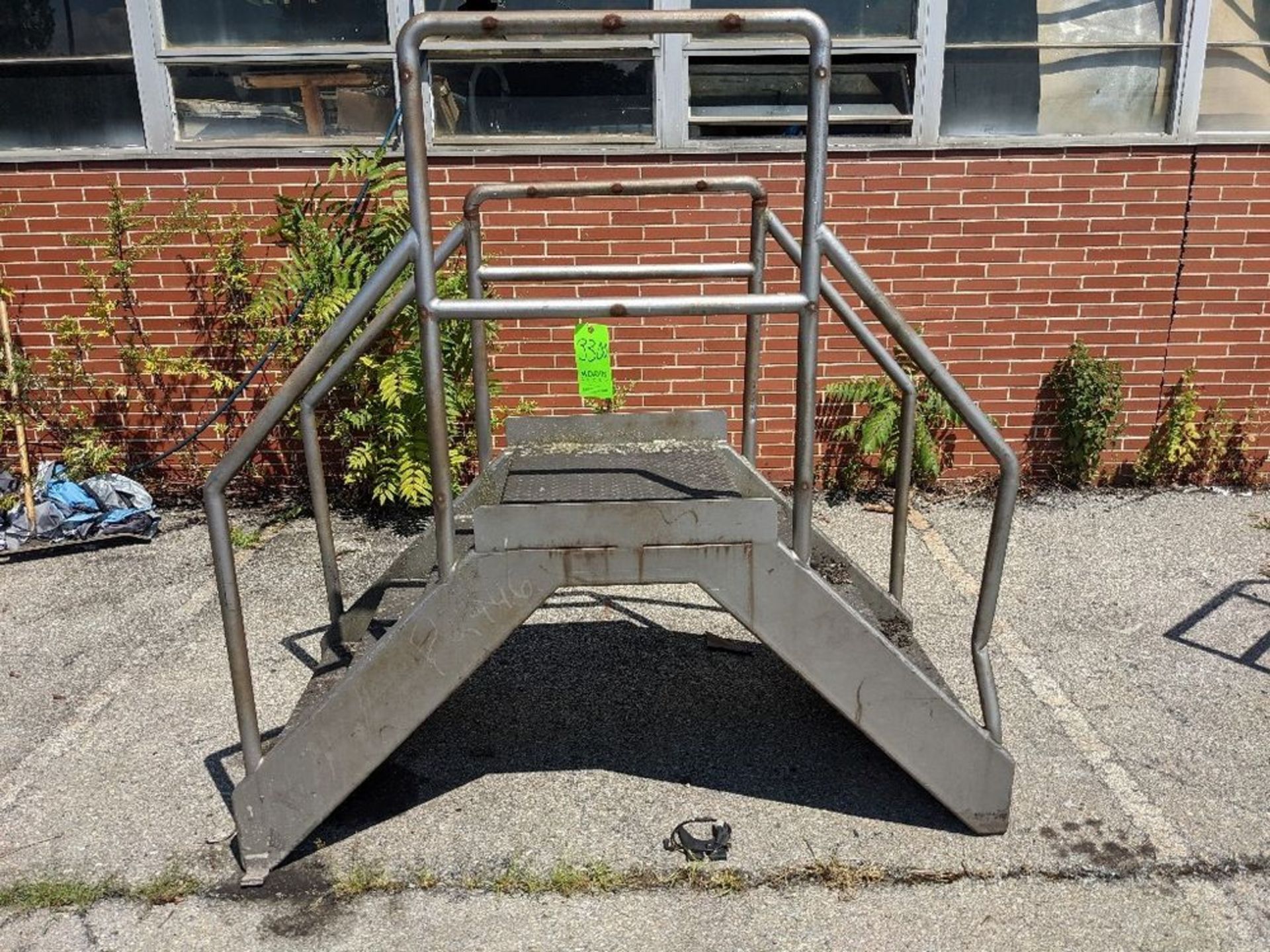 Qty (1) Conveyor Walk over Platform - Stainless steel construction - 4 steps each side - Clearance