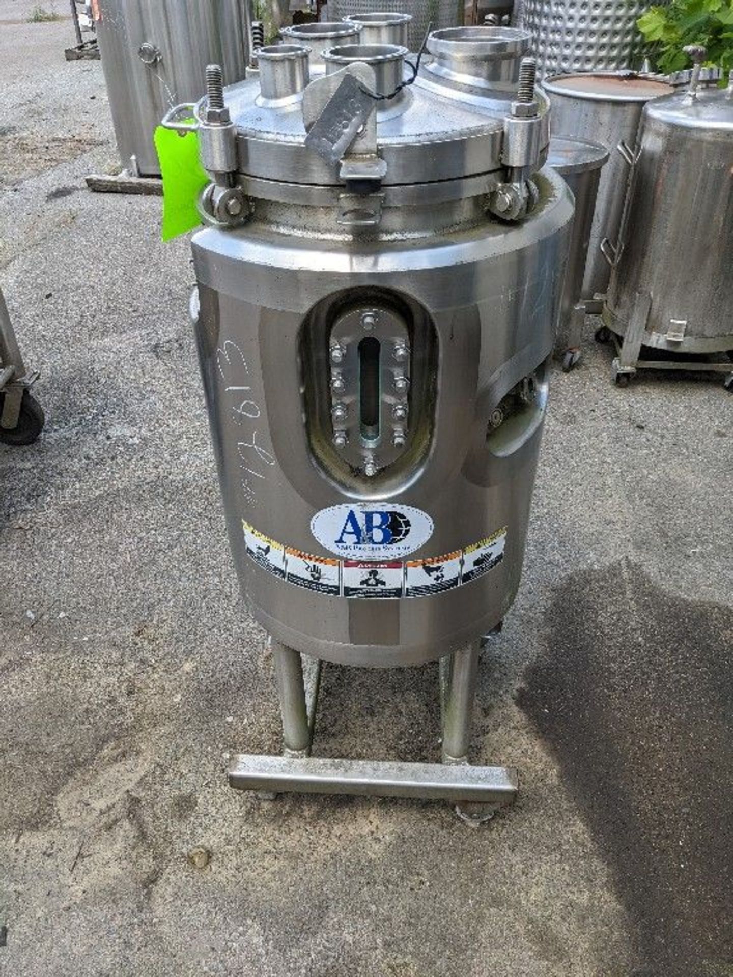 Qty (1) A+B Process Jacketed Vertical Stainless Steel Pressure Tank or Reactor 20 Gallon -