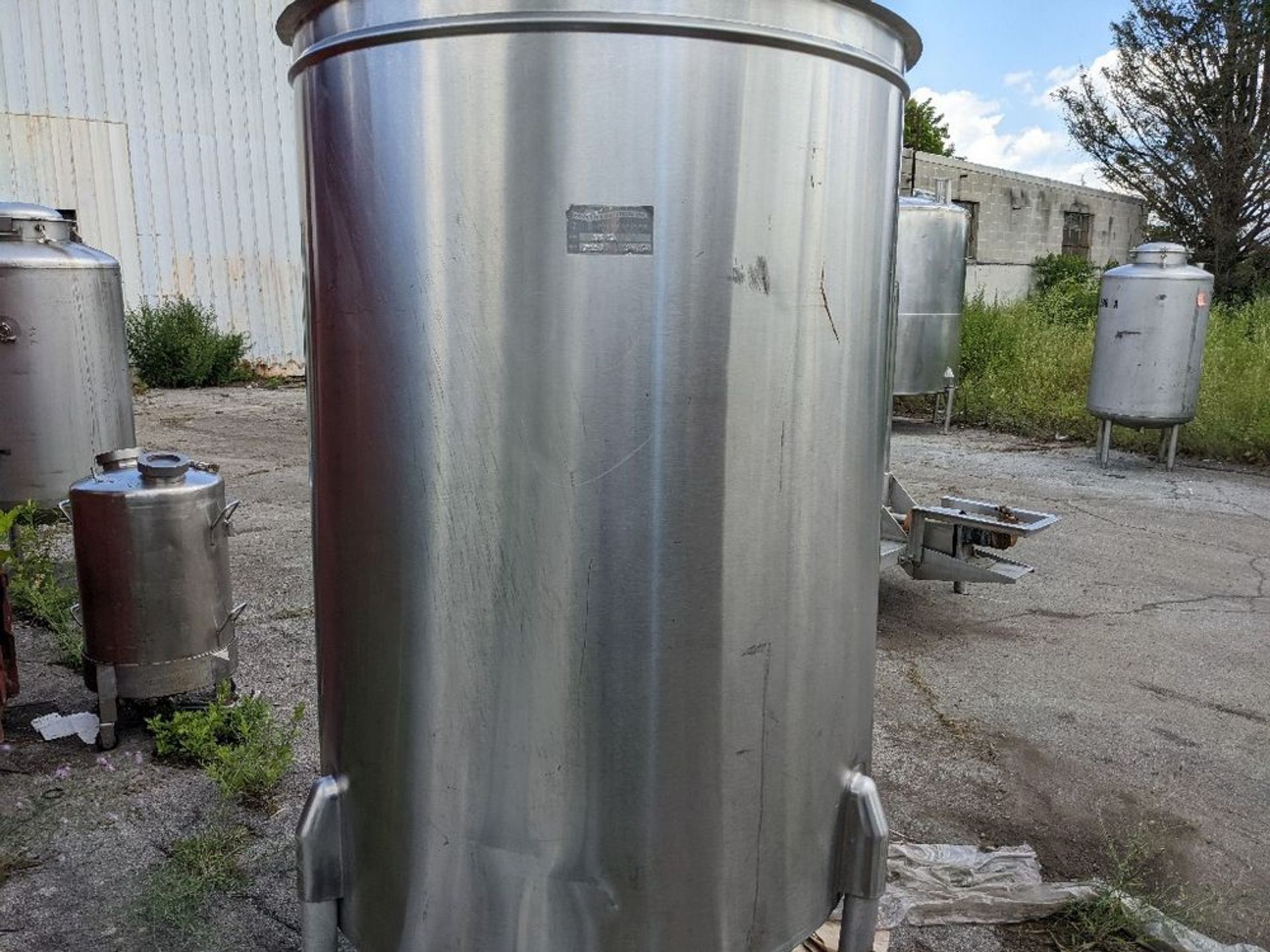 Qty (1) Potter and Rayfield Single Wall Vertical Agitated Stainless Steel Tank 312 Gallon - Open top - Image 2 of 4