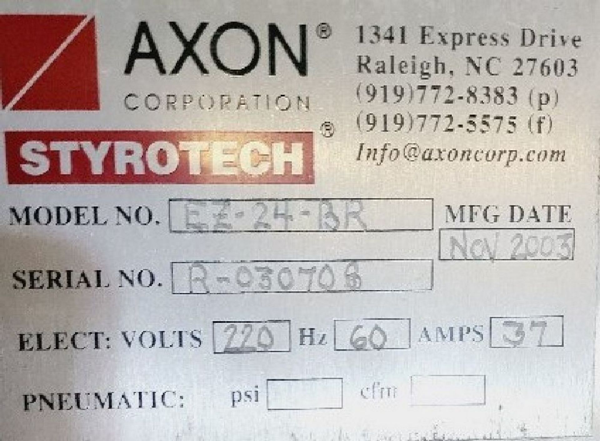 Qty (1) Axon Shrink Tunnel for Neck Bands or Sleeve Labels - Electric heat tunnel - All stainless - Image 7 of 7