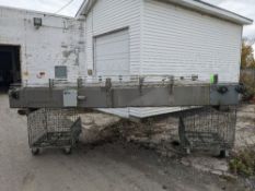 Qty (1) Large Container Accumulation Bed - Matt Top Conveyor - 156" L x 60" W, Model N/A, S/N N/A