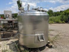 Qty (1) Cherry Burrell Vertical Jacketed Agitated Tank - Gearhead Lightning mixer mounted . -