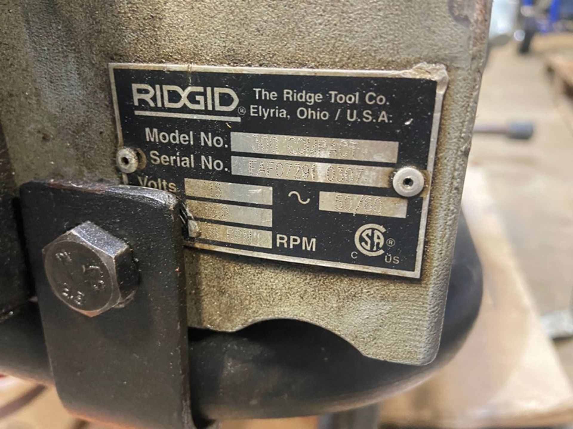 Ridgid 300 Compact Threader, S/N EAF072910307, 115 Volts, On Portable Stand (LOCATED IN MONROEVILLE, - Bild 6 aus 7