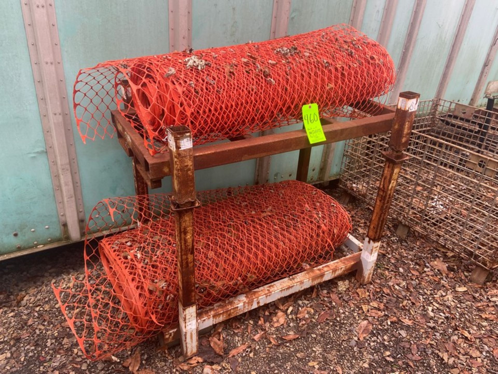 (2) Rolls of Orange Construction Fence with Rack (LOCATED IN MONROEVILLE, PA) (RIGGING, LOADING, &