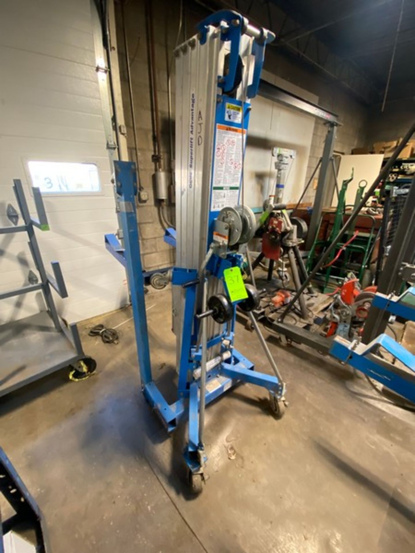 2010 Genie SuperLift Advantage Material Lift, M/N SLA-20, with Hand Crank, Mounted on Portable Frame