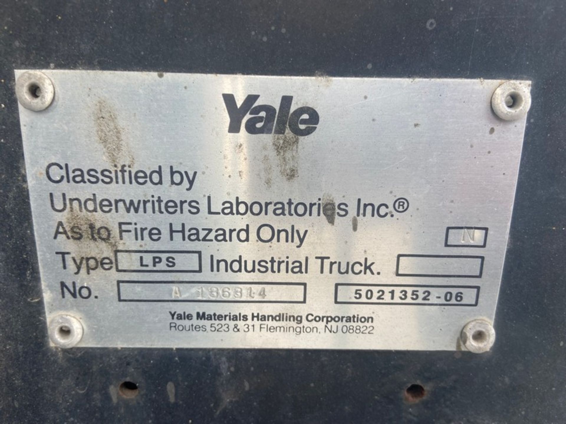 Yale 4,000 lb. Sit-Down Enclosed Forklift, M/N GLP040AFNUAE084LPS, S/N N538065, Propane Fuel, 3, - Image 11 of 14