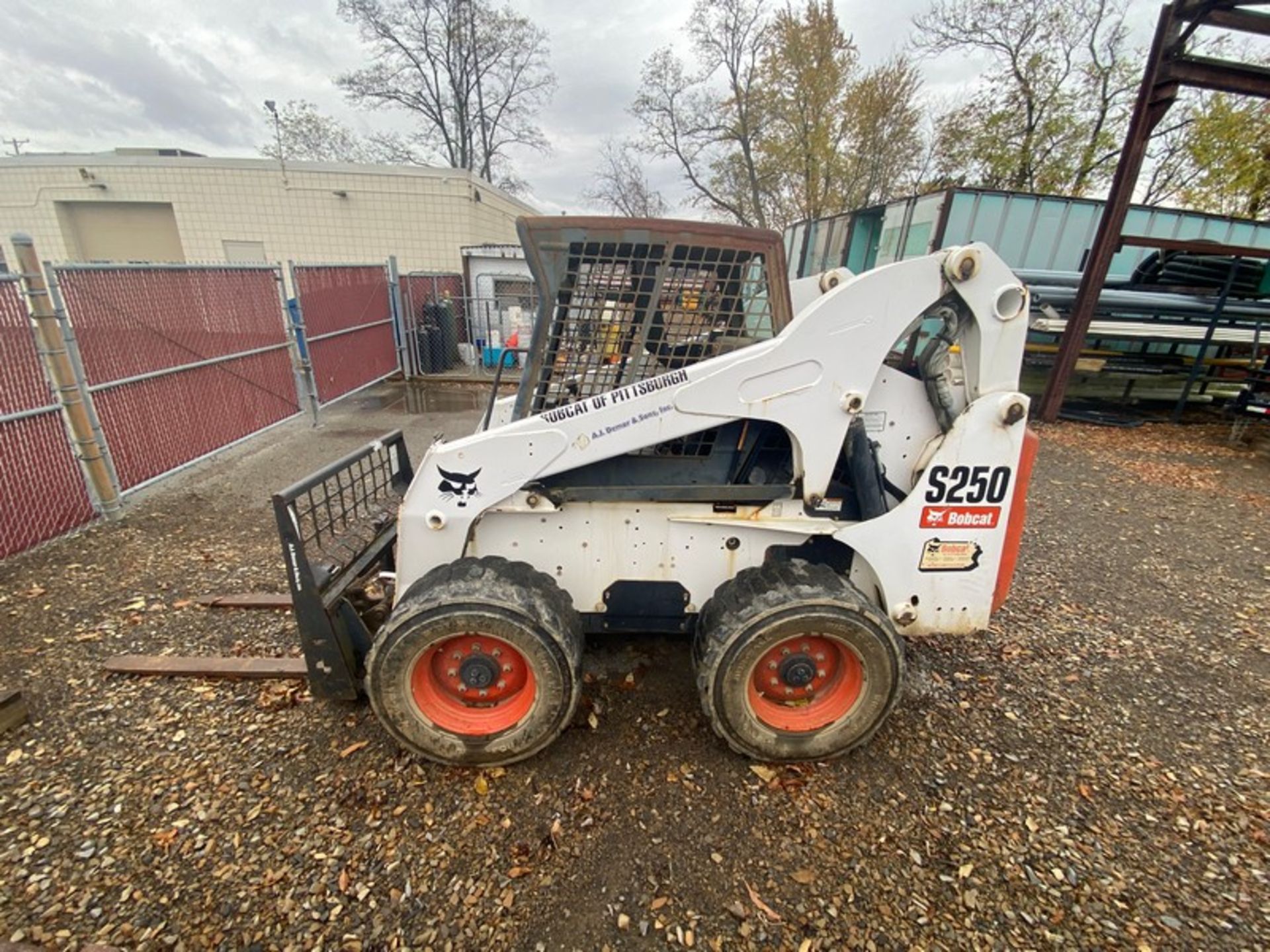 2010 Bobcat S250 Compact Skid Steer, VIN#: A5GM36985, with Fork Attachment (NOTE: DELAYED REMOVAL - Image 10 of 12