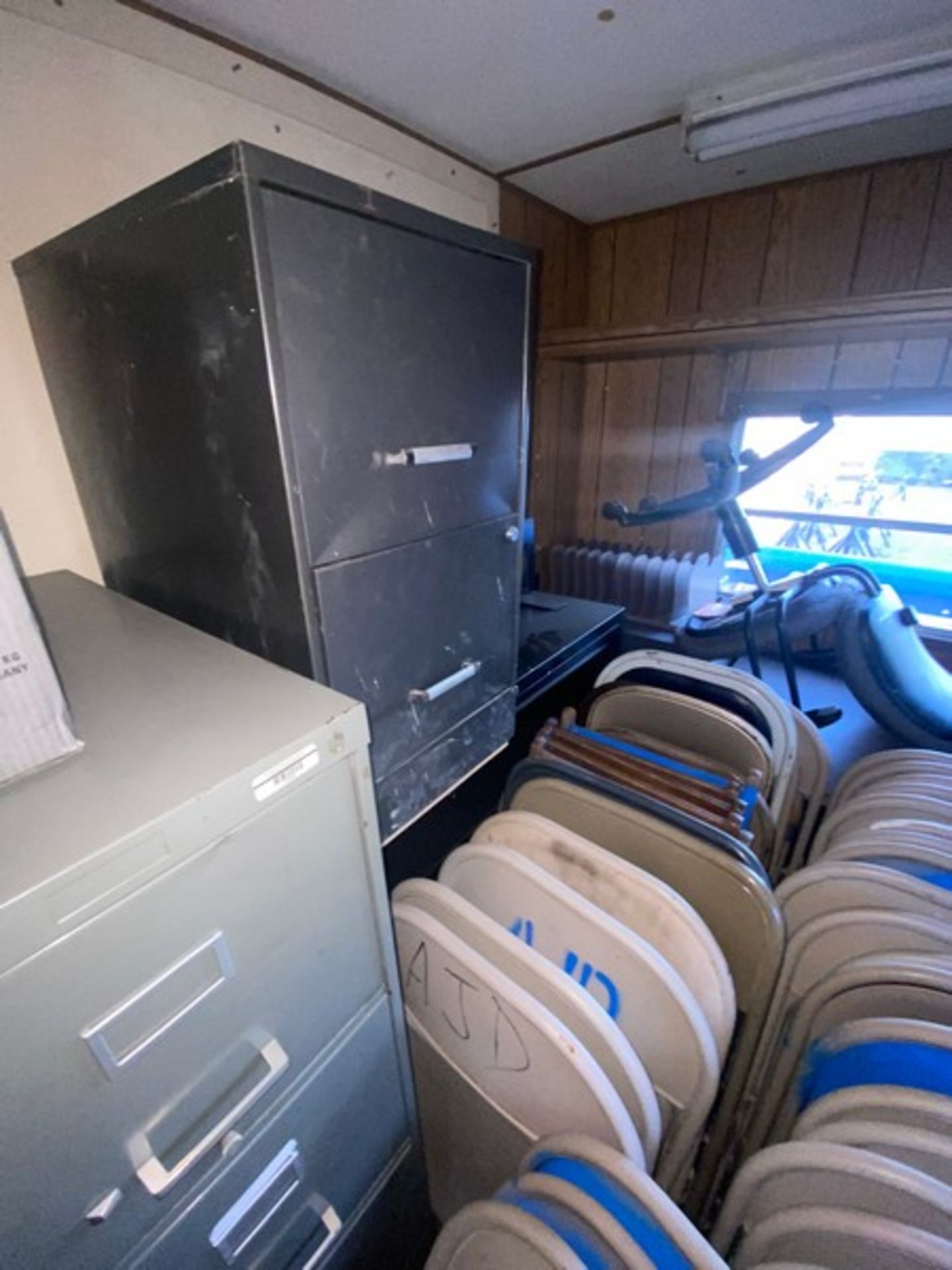 Contents of Room, Includes (33) Folding Chairs, Some Wooden, (3) Vertical Filing Cabinets, (1) - Image 3 of 4