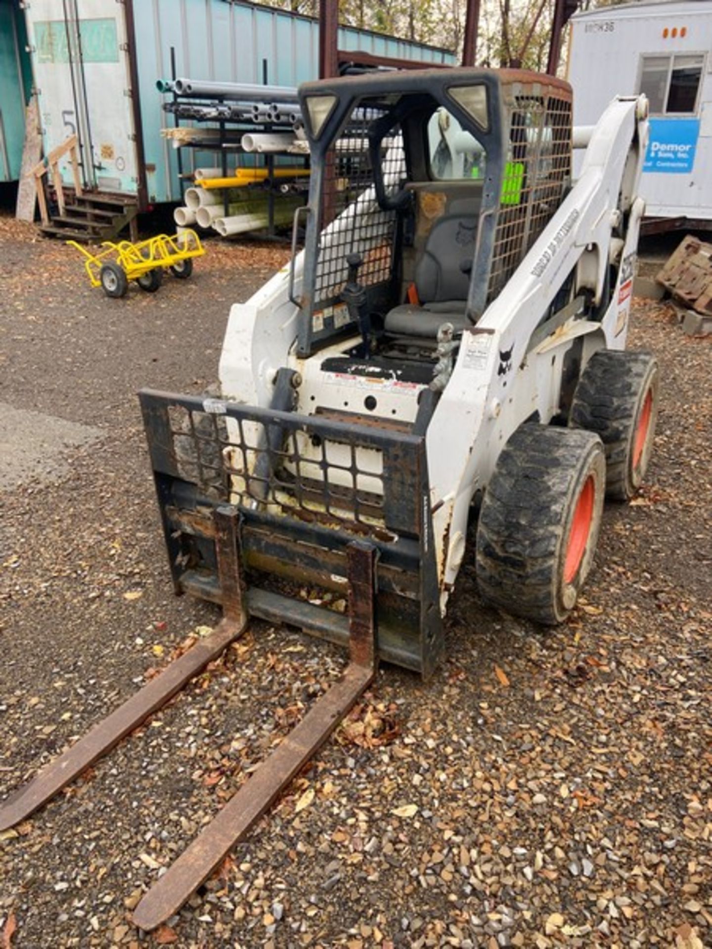 2010 Bobcat S250 Compact Skid Steer, VIN#: A5GM36985, with Fork Attachment (NOTE: DELAYED REMOVAL - Image 3 of 12
