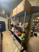 (2) Shelving Units, Includes Contents of Assorted Cleaning Supplies, Construction Adhesive, (2)